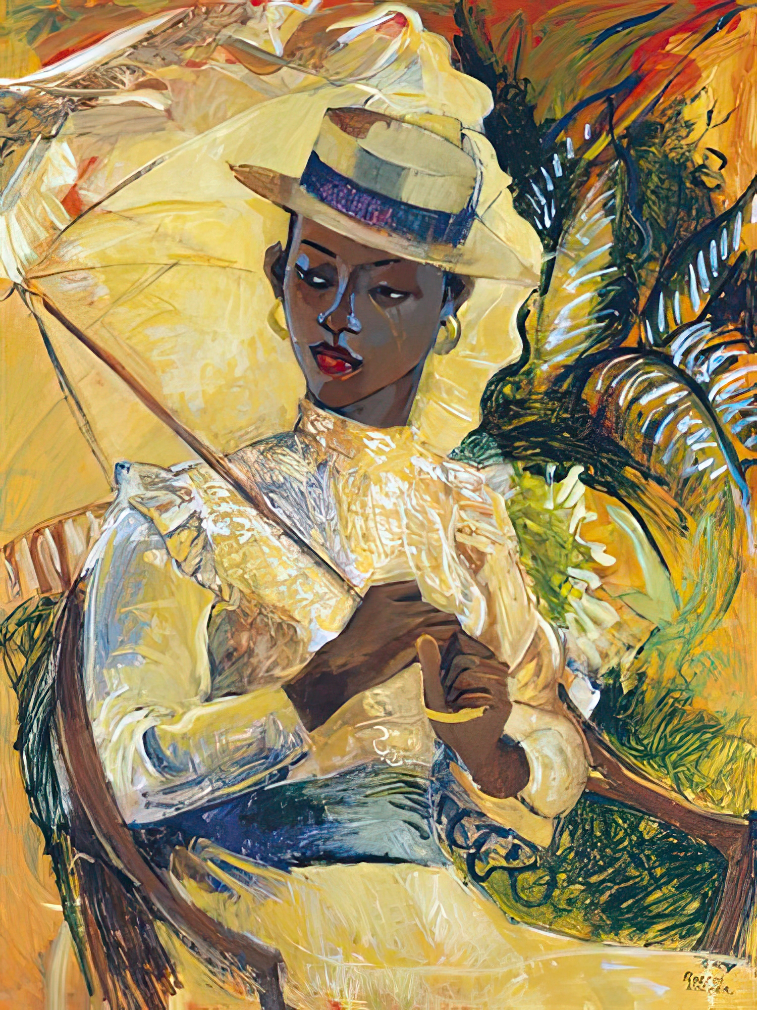Boater Hat with Parasol