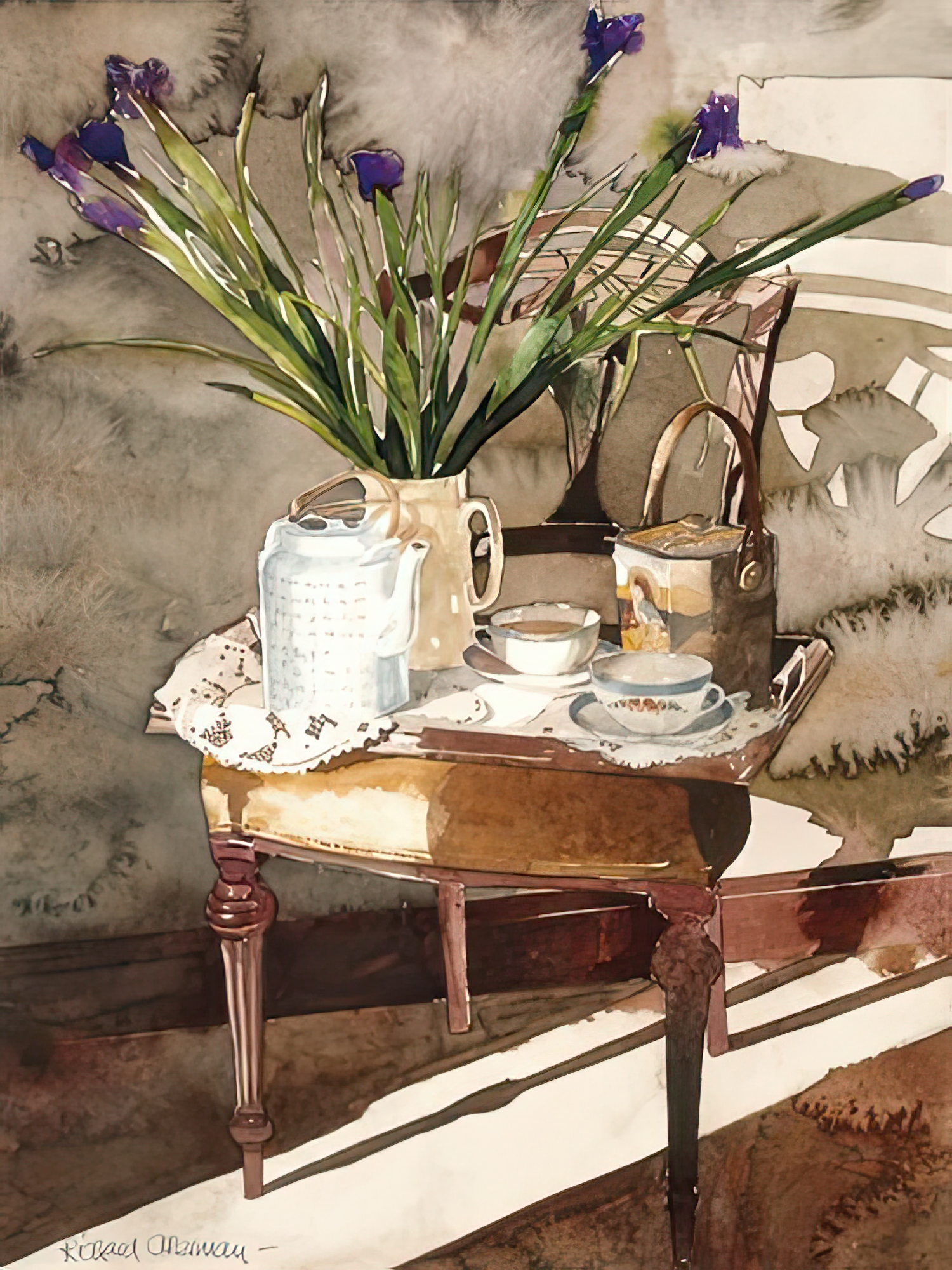 Tea Tray and Irises