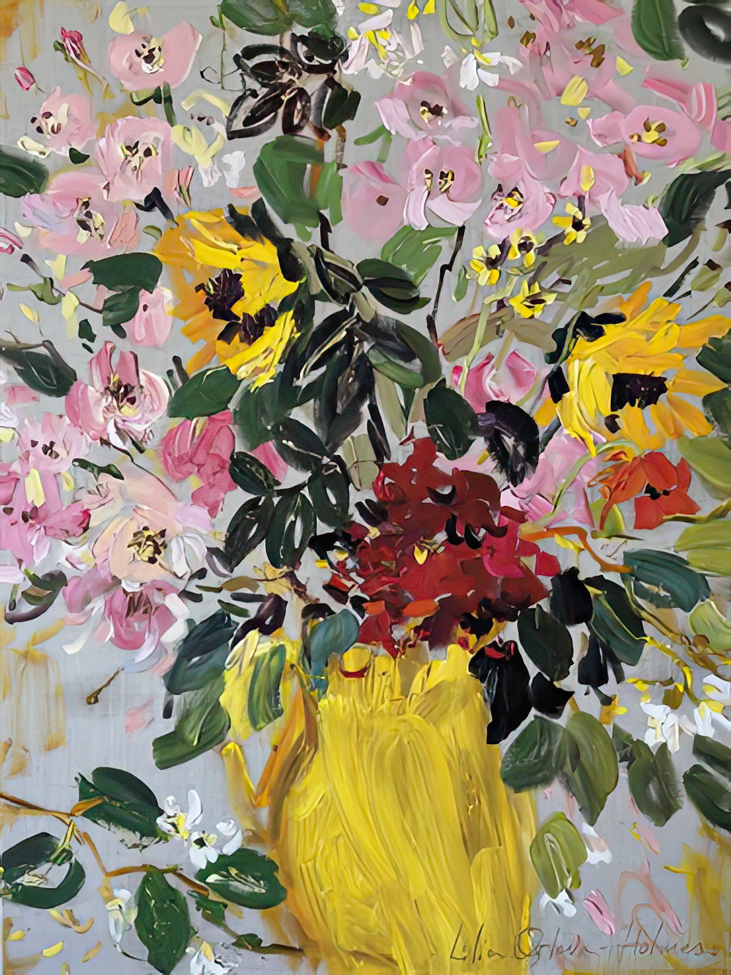 Flowers in a Yellow Jug