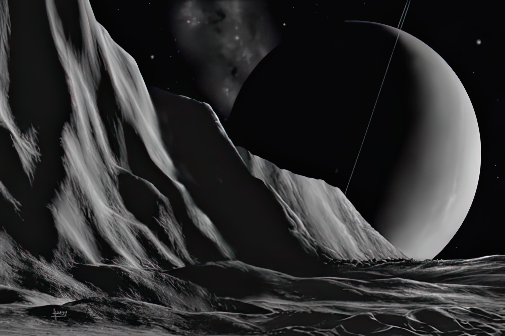 Ice Cliffs of Miranda - Noir