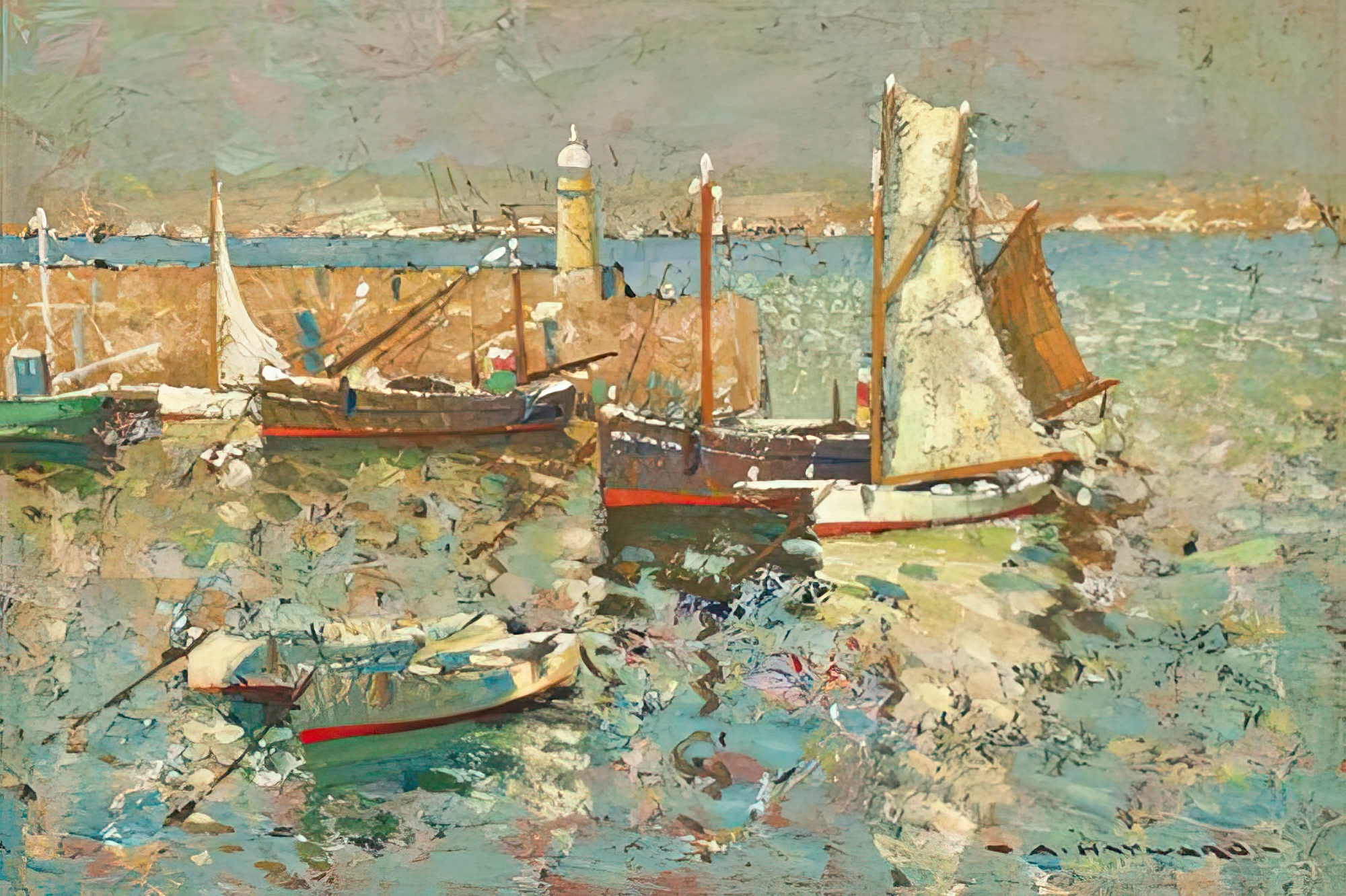 Fishing Boats by the Harbour Wall, St Ives