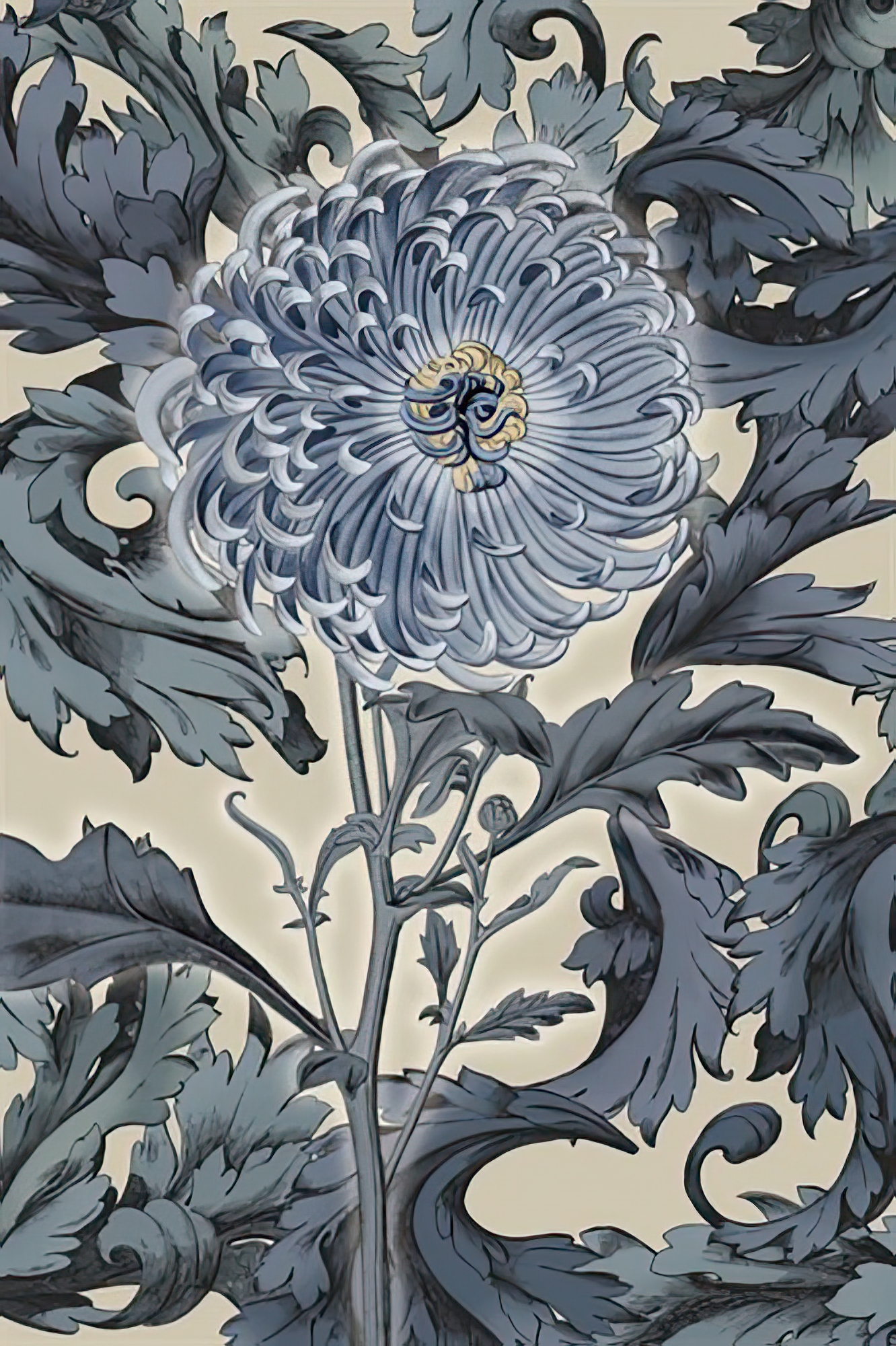Indigo Deco Flower I