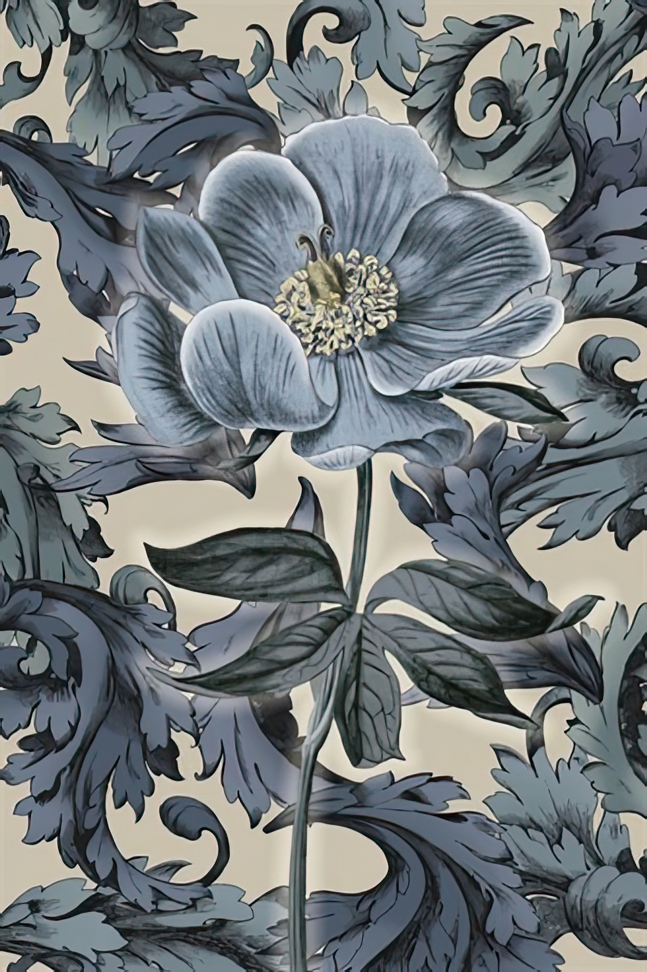 Indigo Deco Flower II