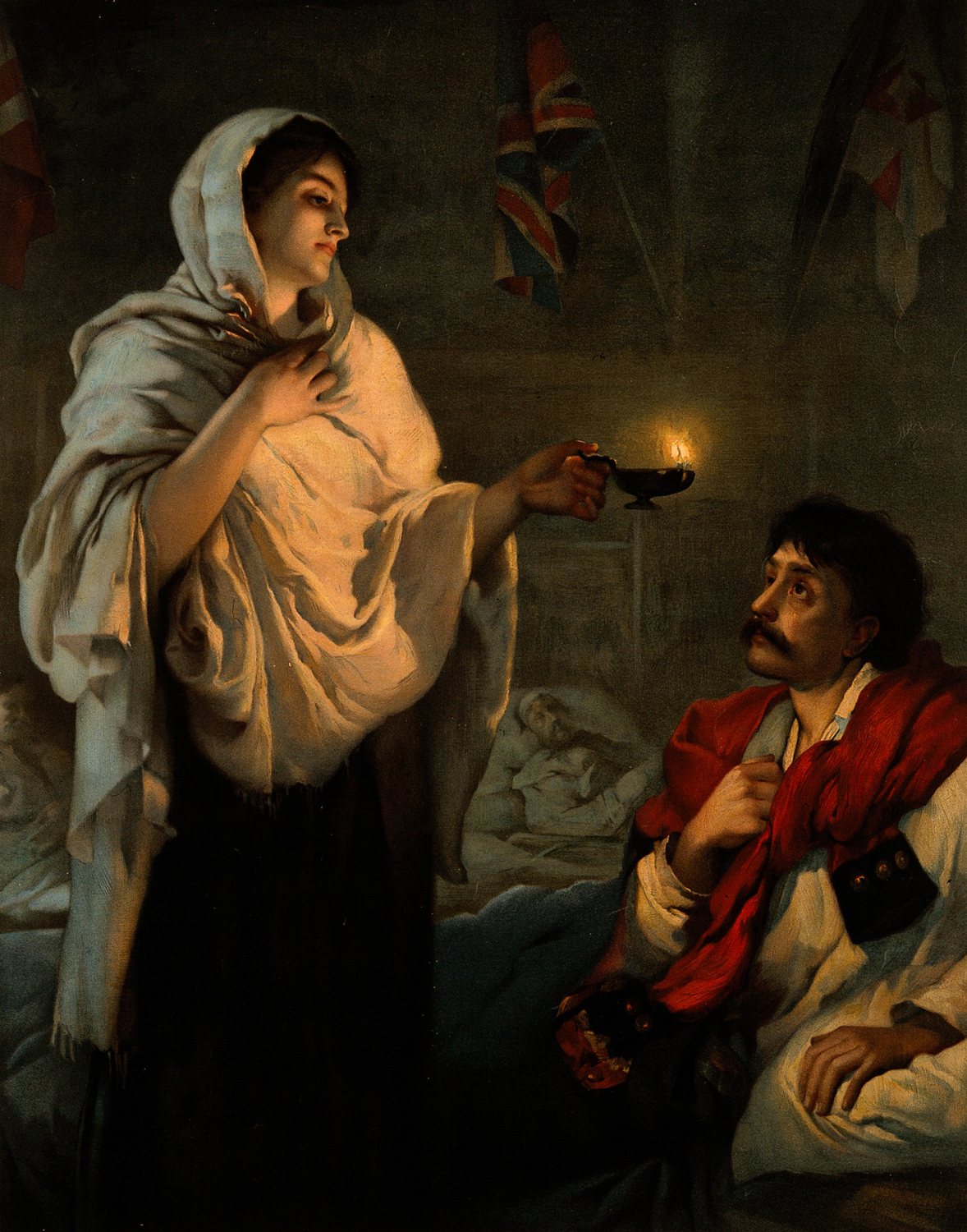 Crimean War: Florence Nightingale with Her Lamp at a Patient's Bedside, 1891