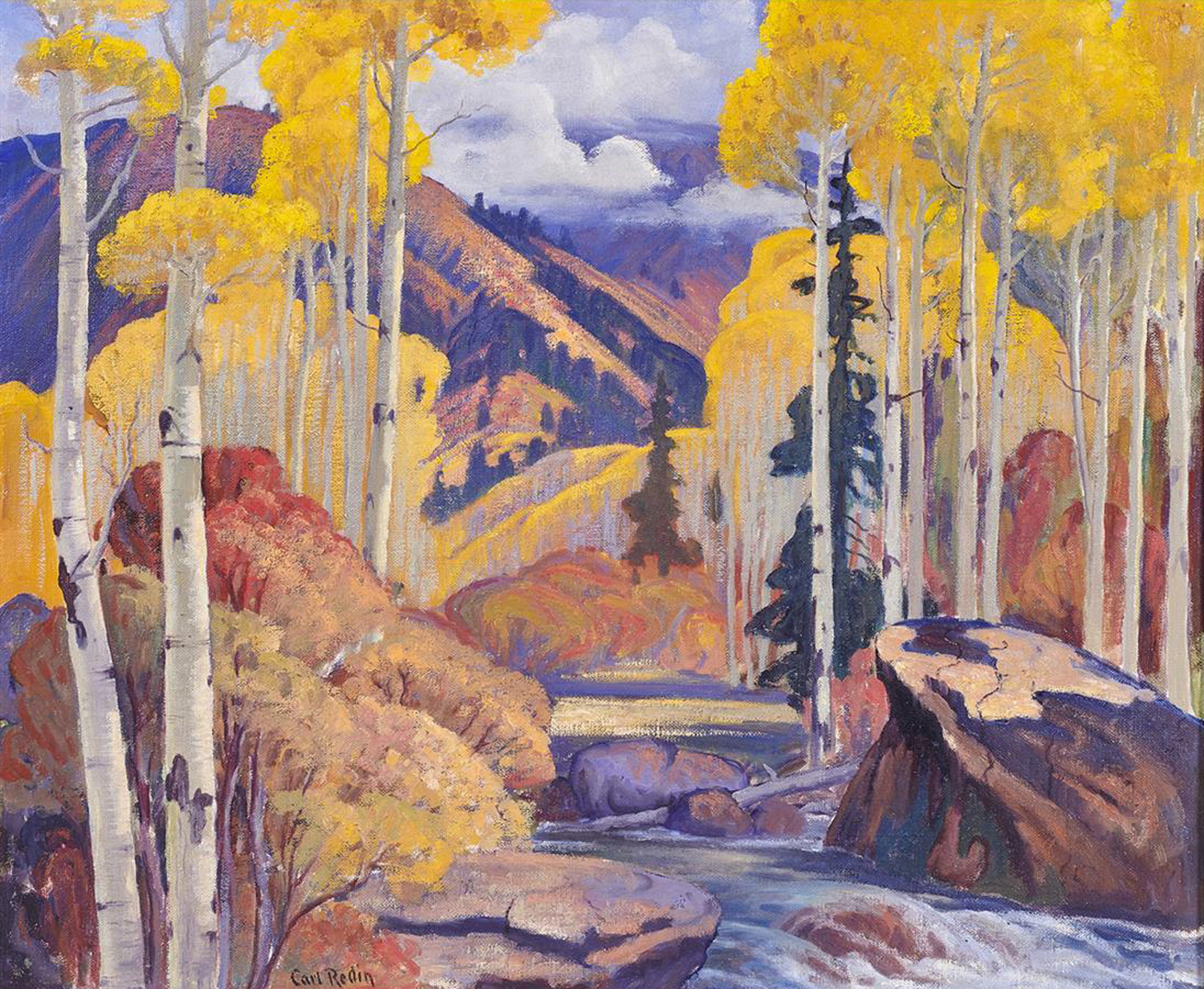 Mountain Stream in Autumn