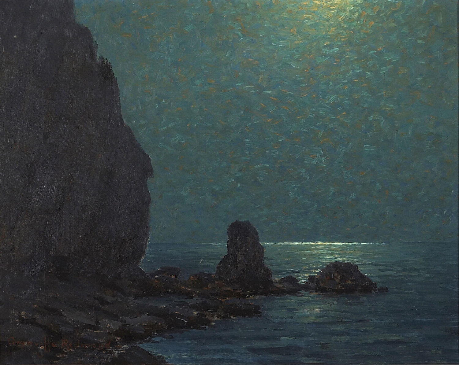 Catalina Island Coast Under a Moonlit Sky, 1920