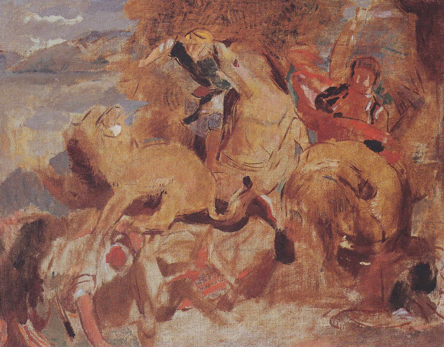 Study of Delacroix's Lion Hunt, 1867