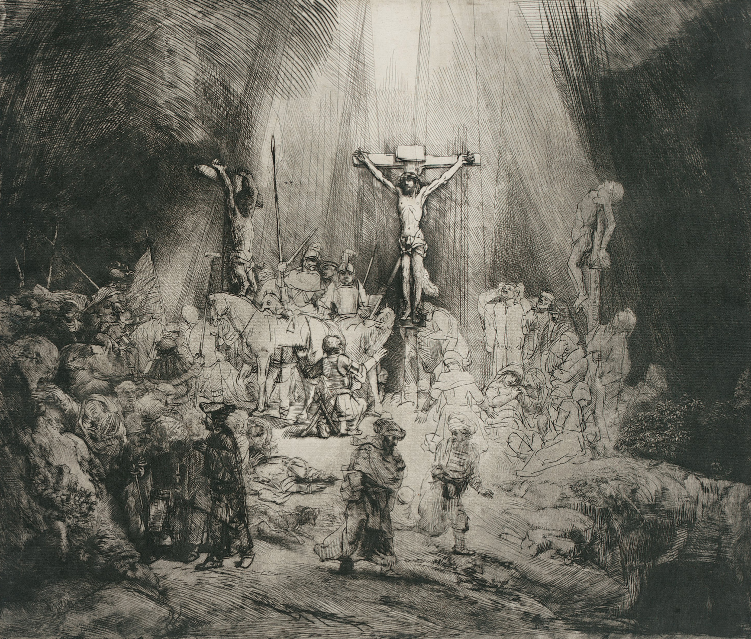 Christ Crucified Between the Two Thieves ("The Three Crosses"), 1653