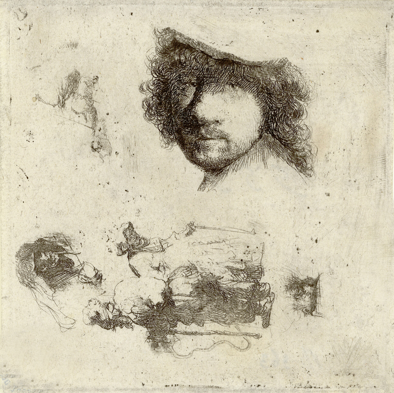 Model Sheet with Self-Portrait, 1632