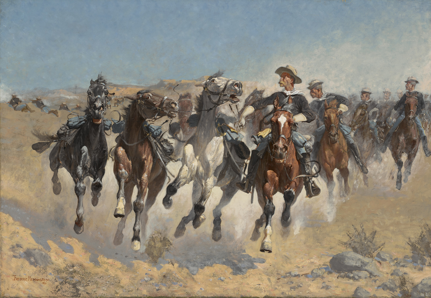 Dismounted, The Fourth Troopers Moving the Led Horses, 1890