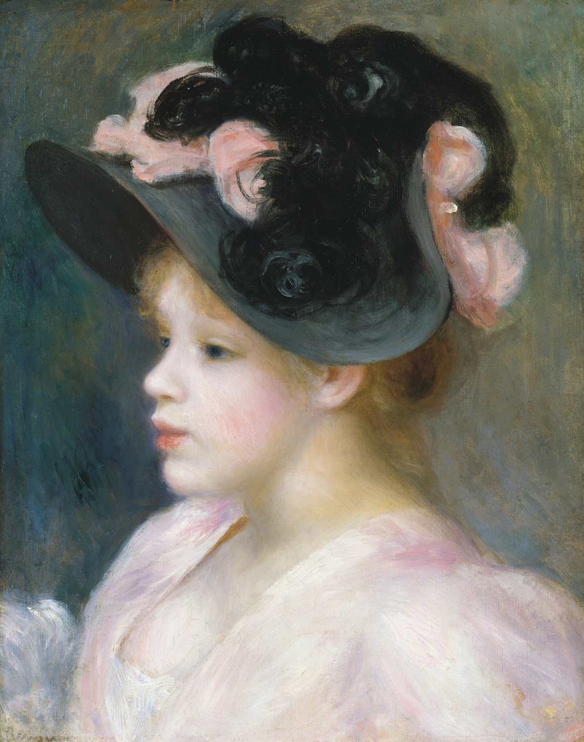Young Girl in a Pink and Black Hat, c. 1891