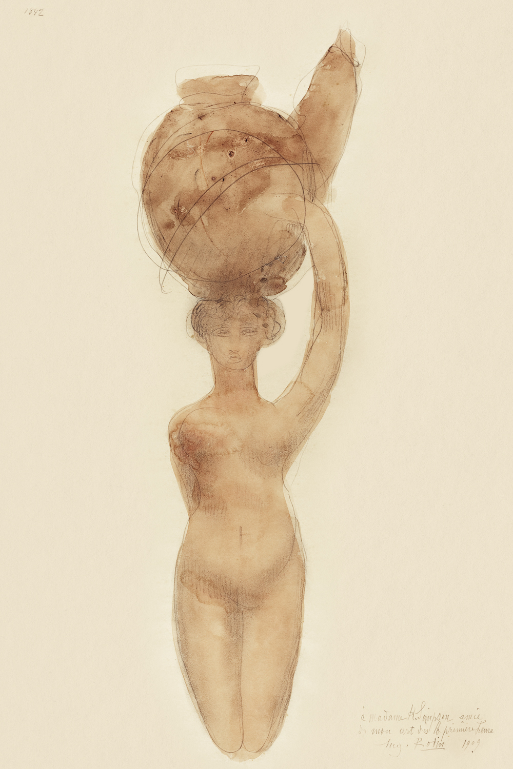 Nude Woman Carring a Vase on her Head, 1909