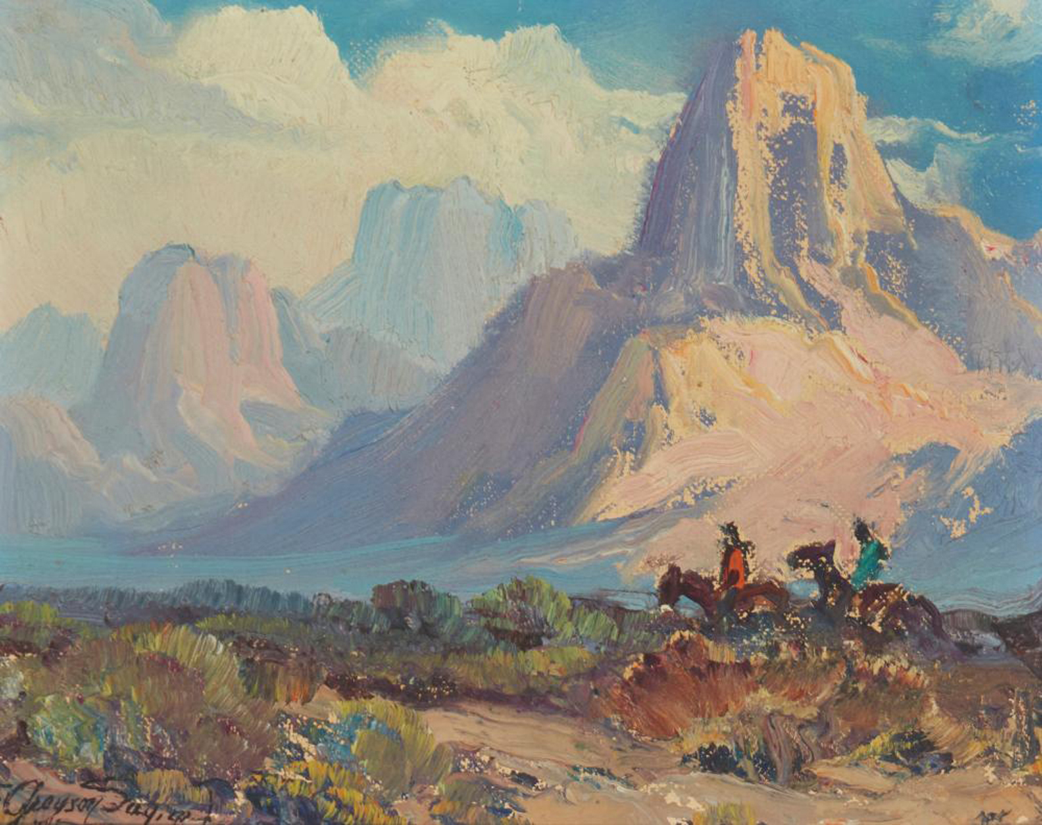 Cowboys Crossing a Desert Landscape, 20th century