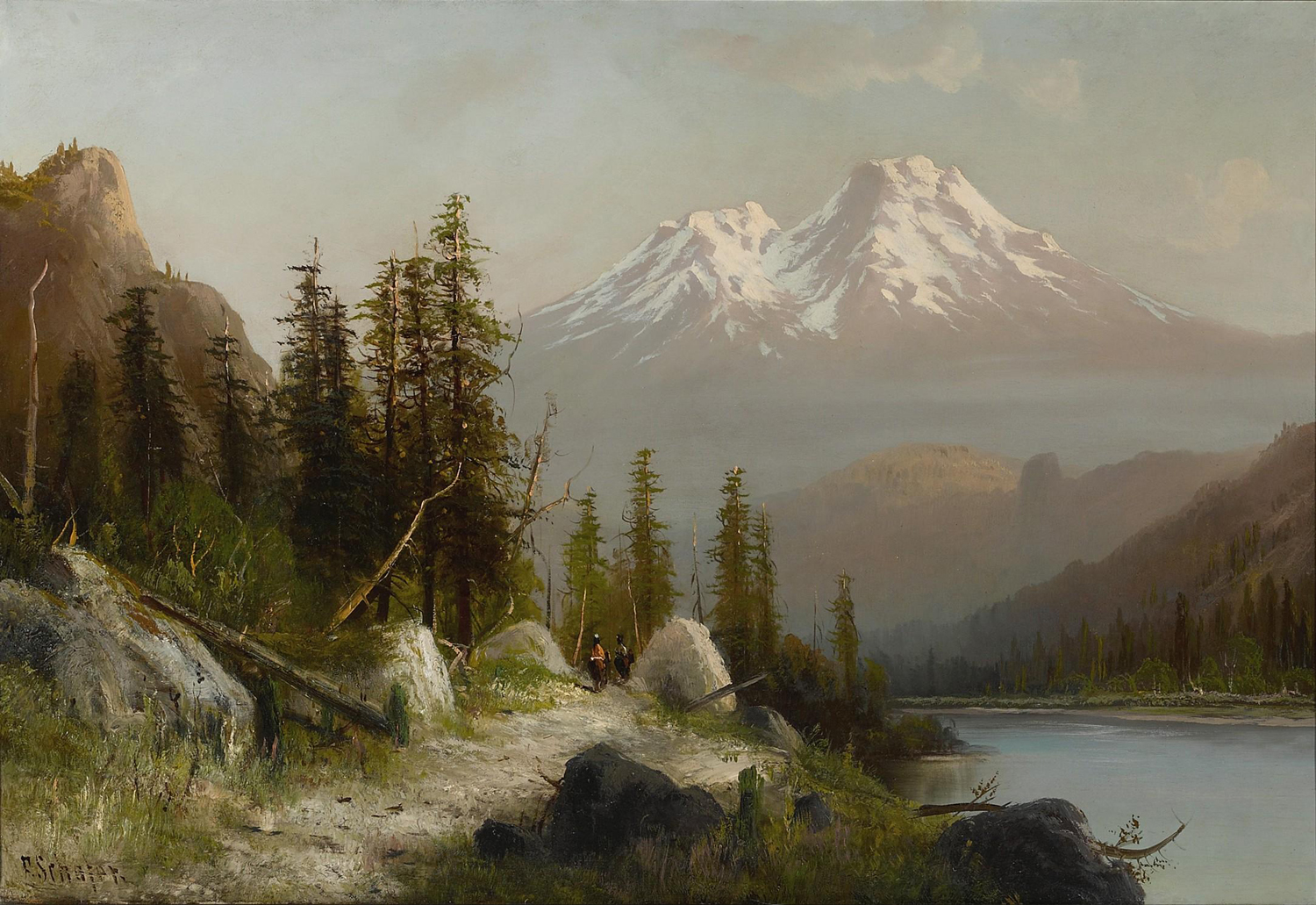 Morning on Mount Shasta, 14,400 feet high from Shasta Lake, California