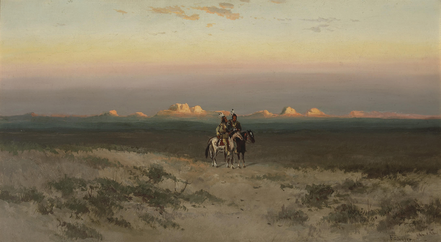 Two Indians in the Utah Desert, 19th century