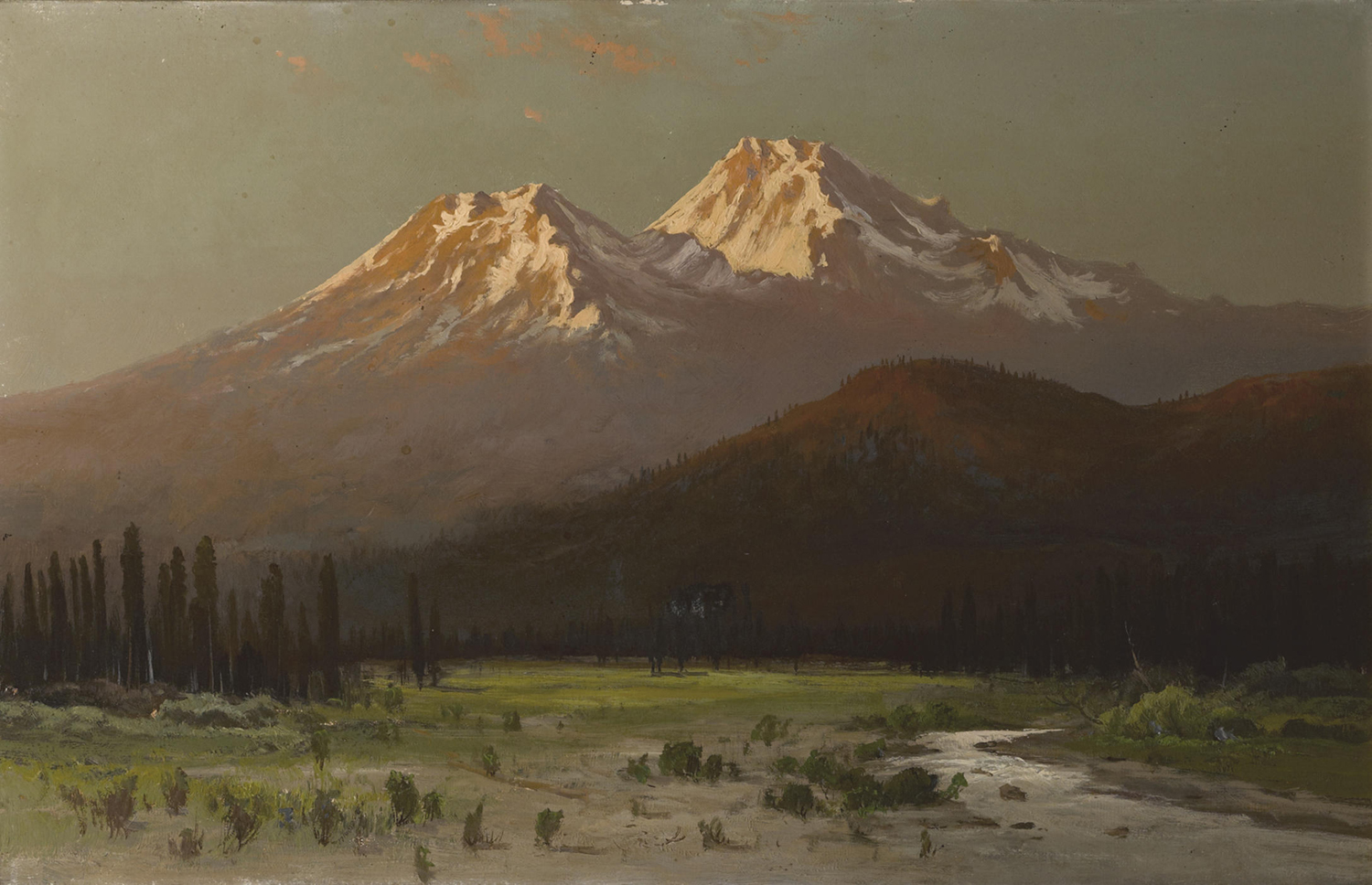 Sunset on Mount Shasta from Sissons, California, 19th century