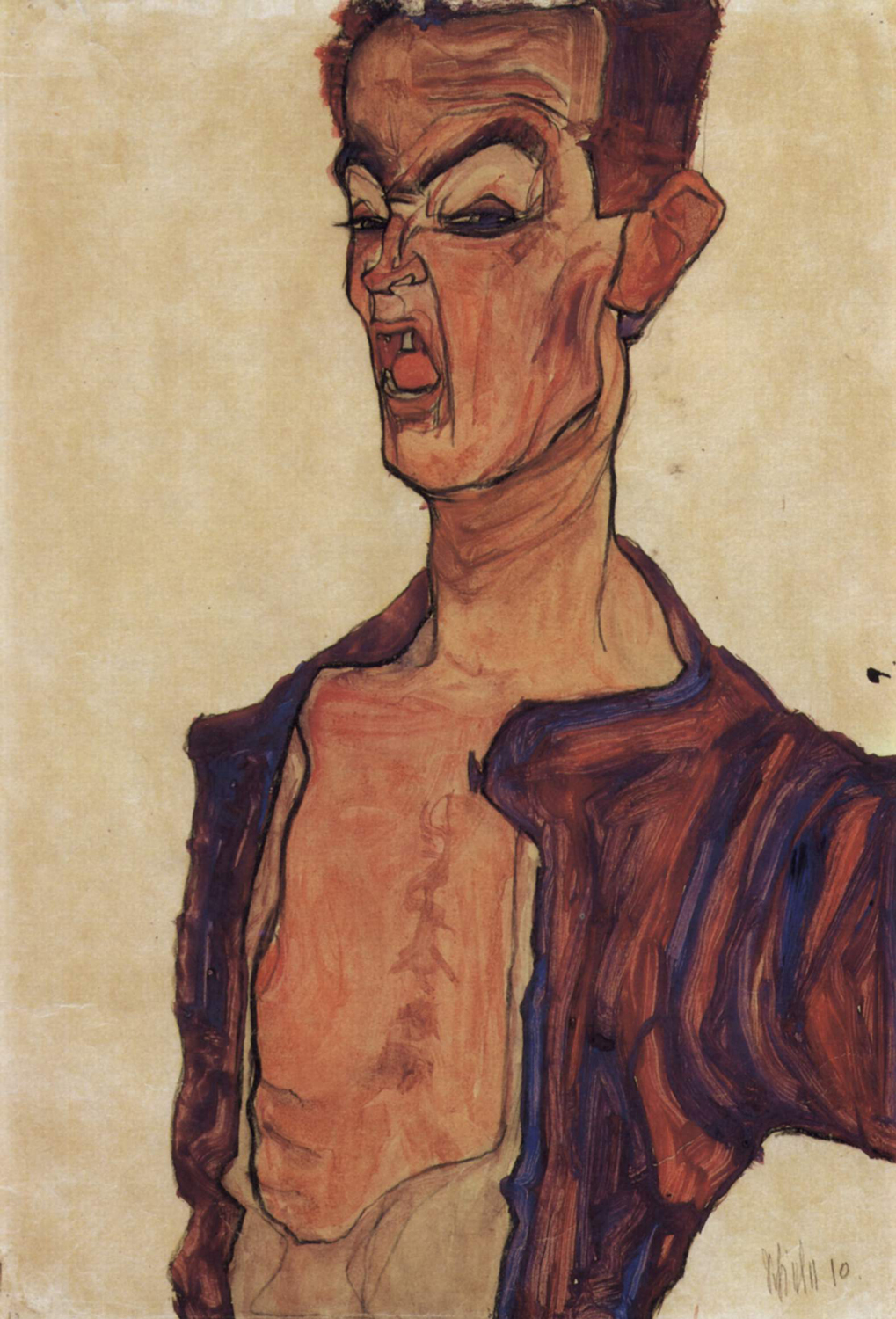 Self-Portrait, Grimacing, 1910