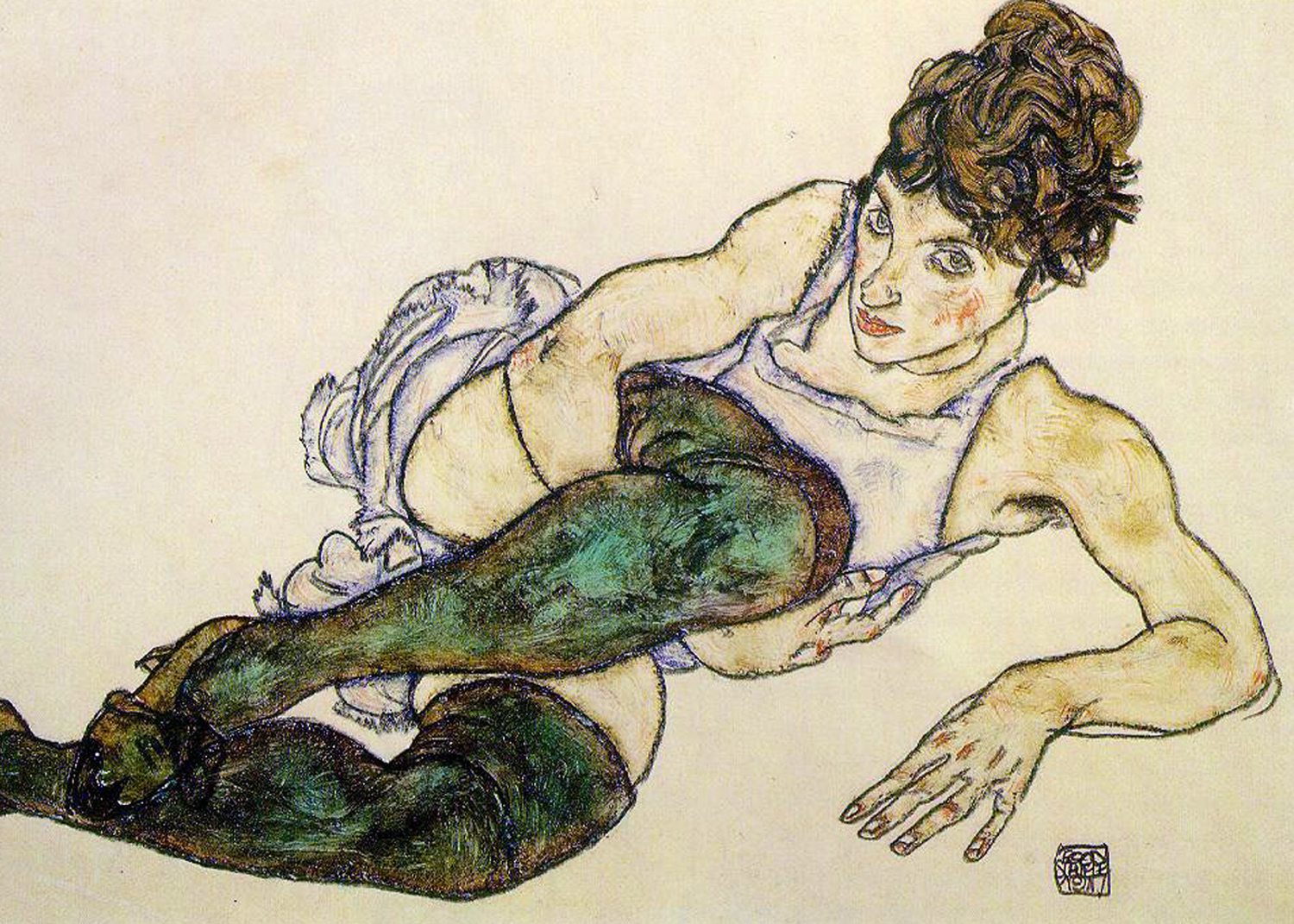 Woman with Green Stockings, 1917