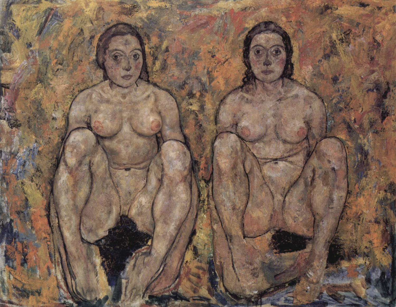 Squatting Female Couple, 1918