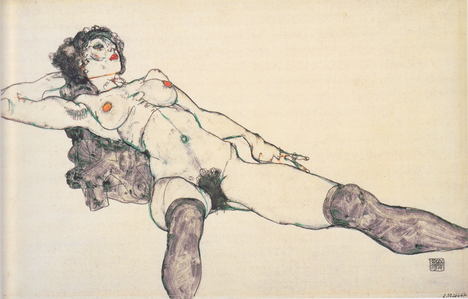 Female Nude with Legs Spread, 1914