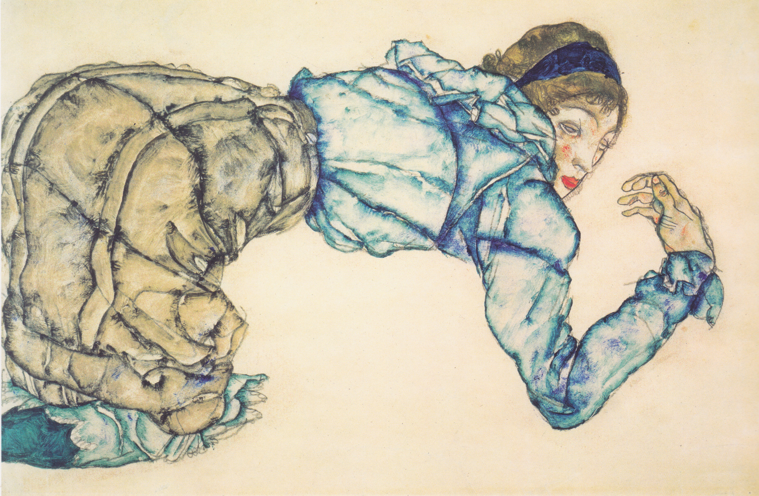 Kneeling Woman in a Blue Blouse, 1914