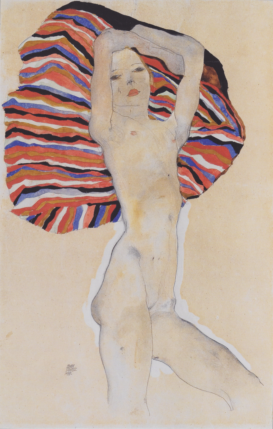 Nude Girl Against Colored Cloth, 1911