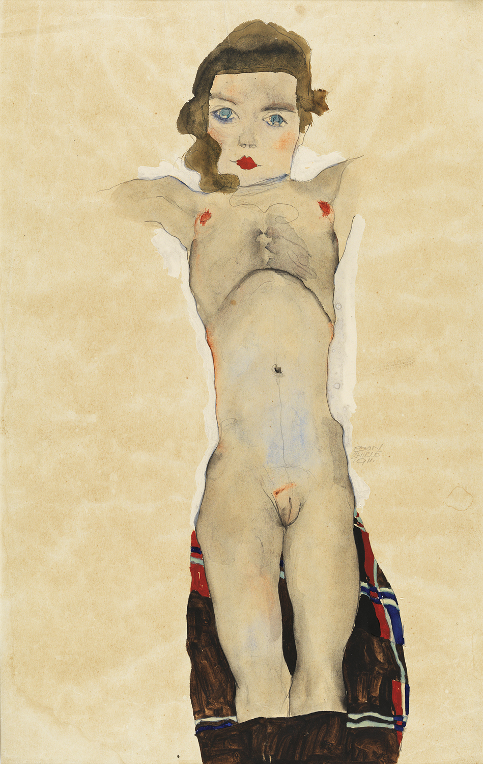 Nude Girl Seated with Arms Outstretched, 1911