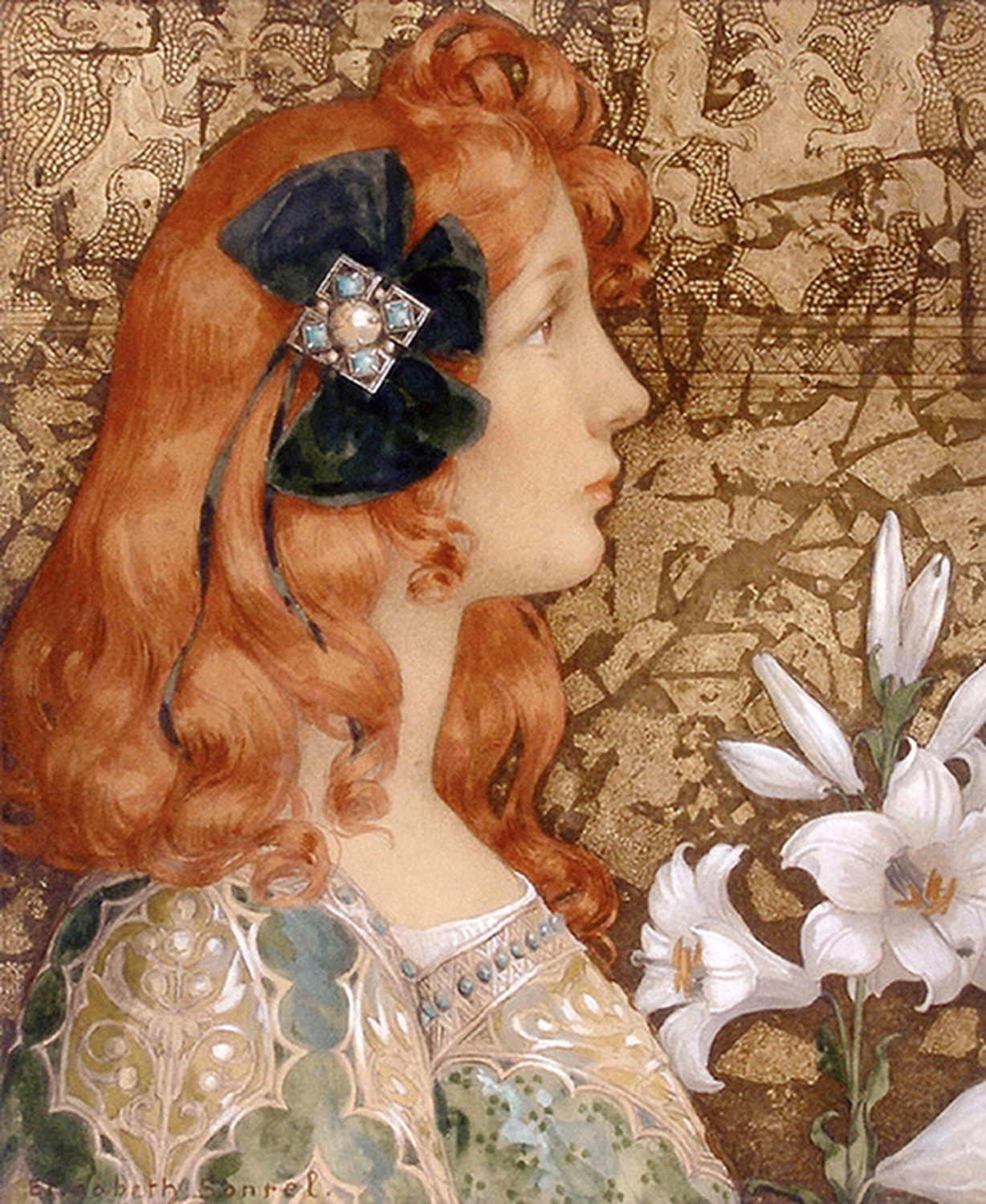Young Woman with Lilies, 20th century