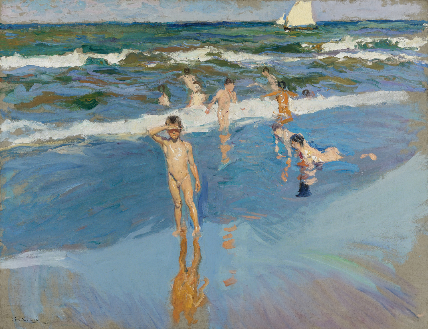 Ninos en la Mar, Playa de Valencia (Boys on the Beach, Valencia), 1908