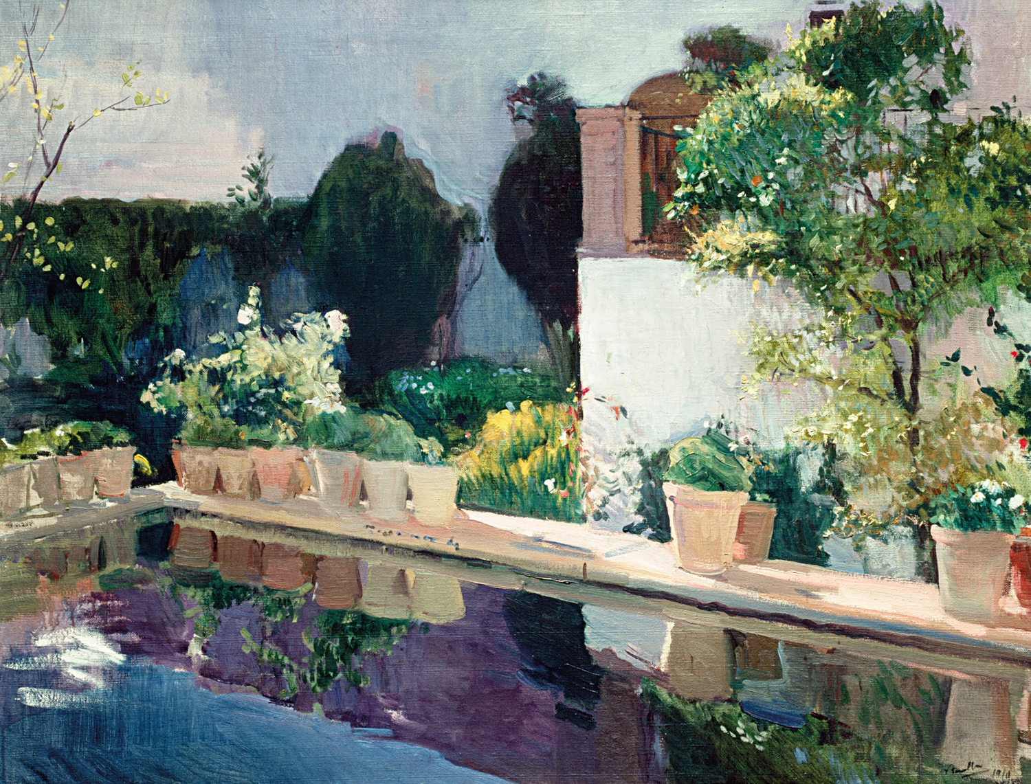 Palace Pond, Royal Gardens in Seville, 1910
