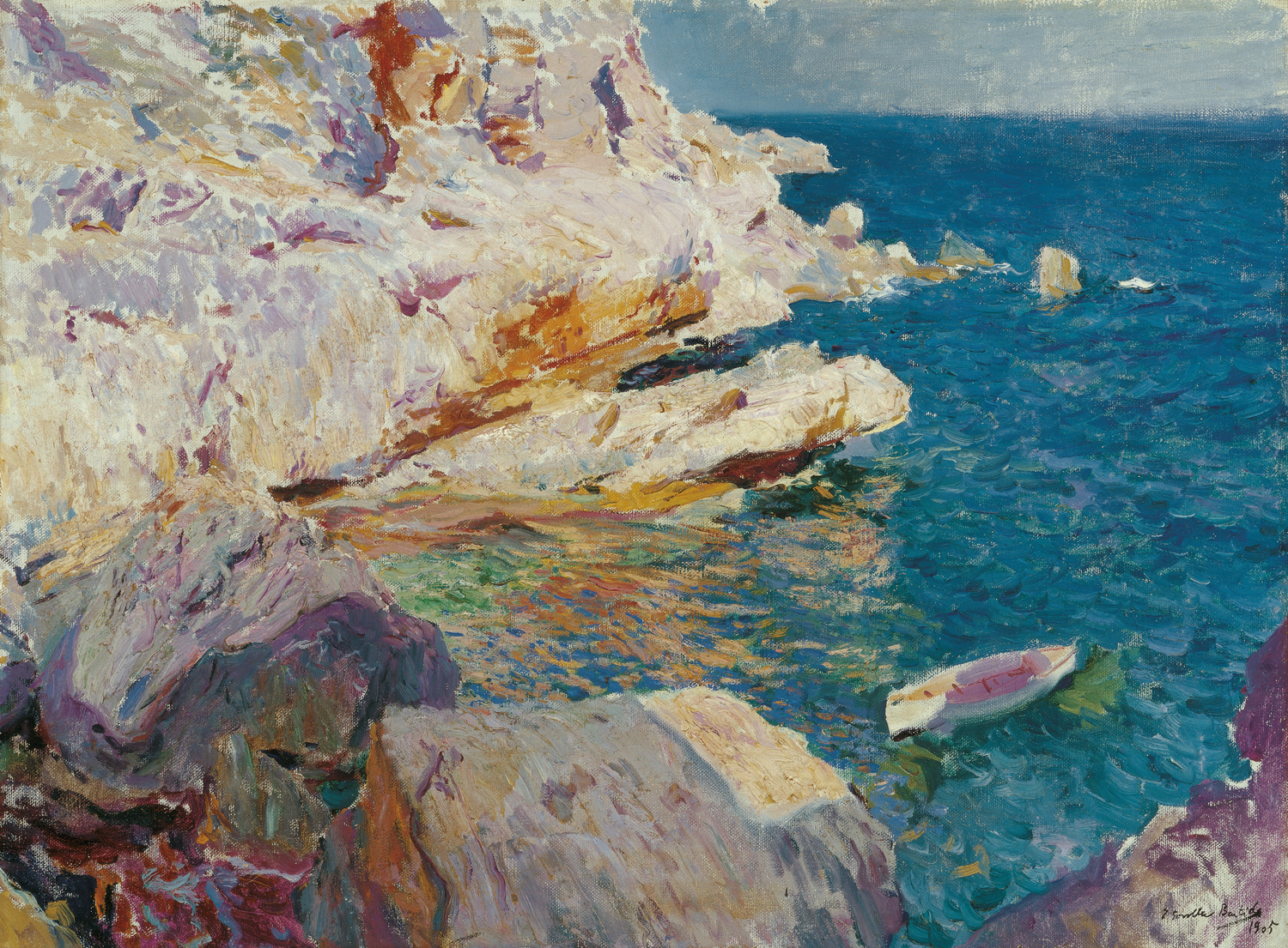 Rocas de Javea y el Bote Blanco (Rocks at Javea and a White Boat), 1905