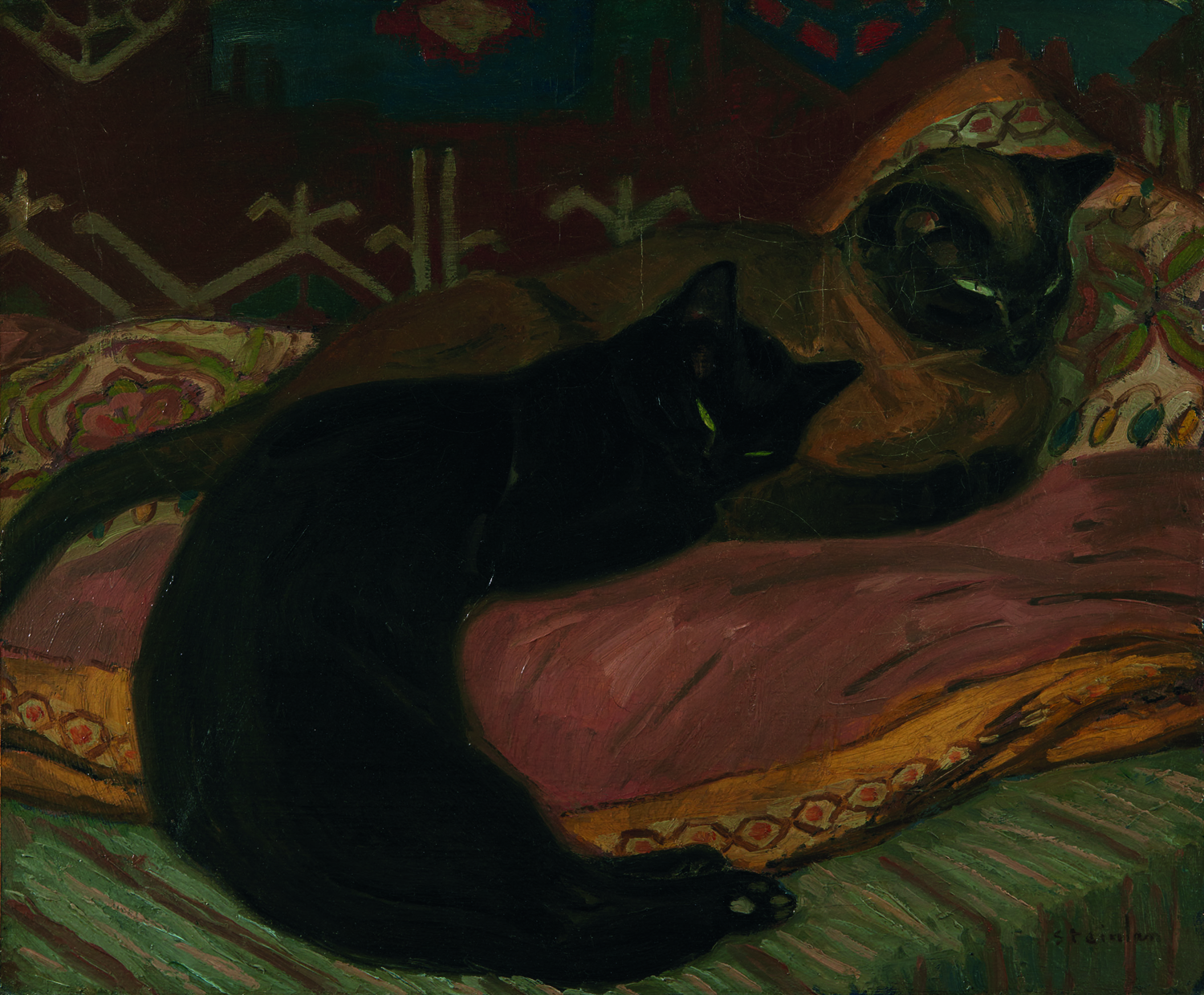 Deux Chats Couches sur un Canape (Two Cats Sleeping on a Sofa), c. 1896