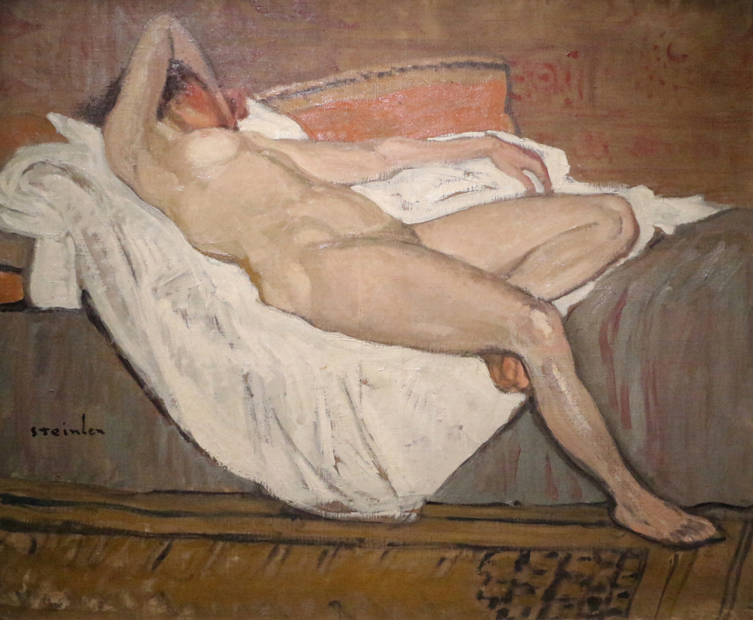 A Small Nude Woman on a Bed