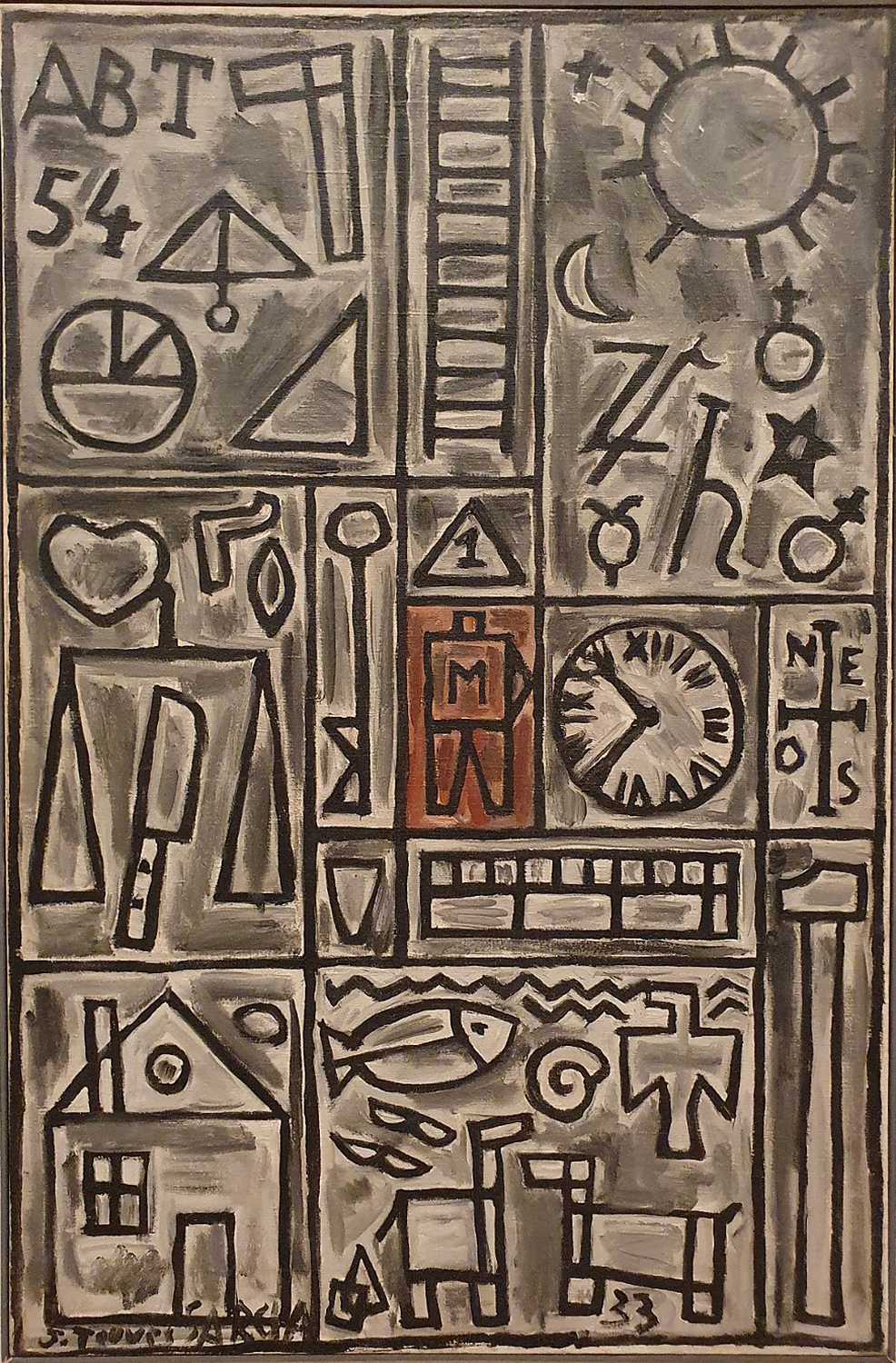 Construction in Gray and Black with Red Center, 1933