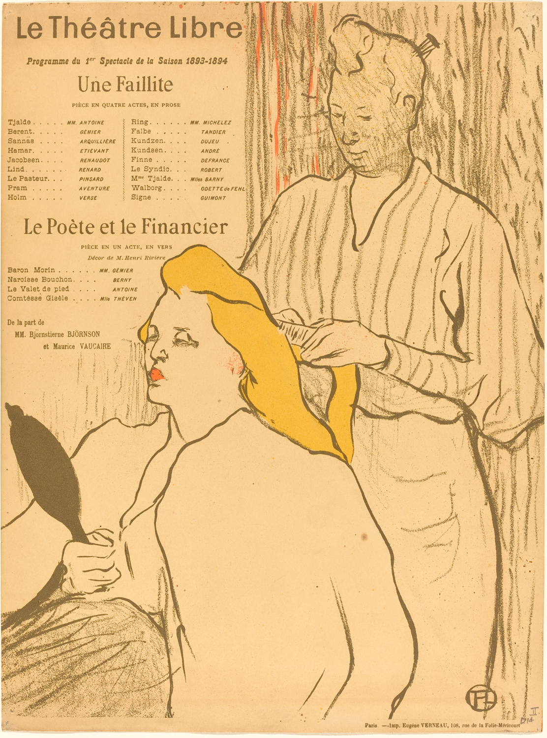 The Hairdresser - Program for the Theatre-Libre, 1893