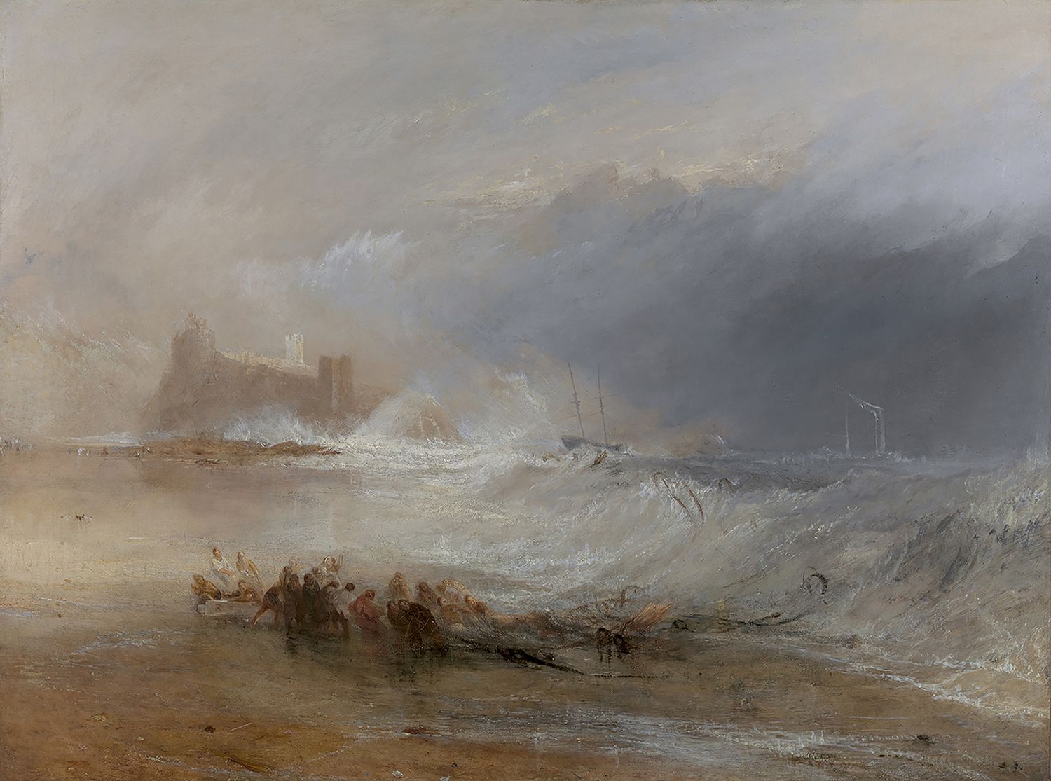 Wreckers -- Coast of Northumberland, with a Steam-Boat Assisting a Ship off Shore