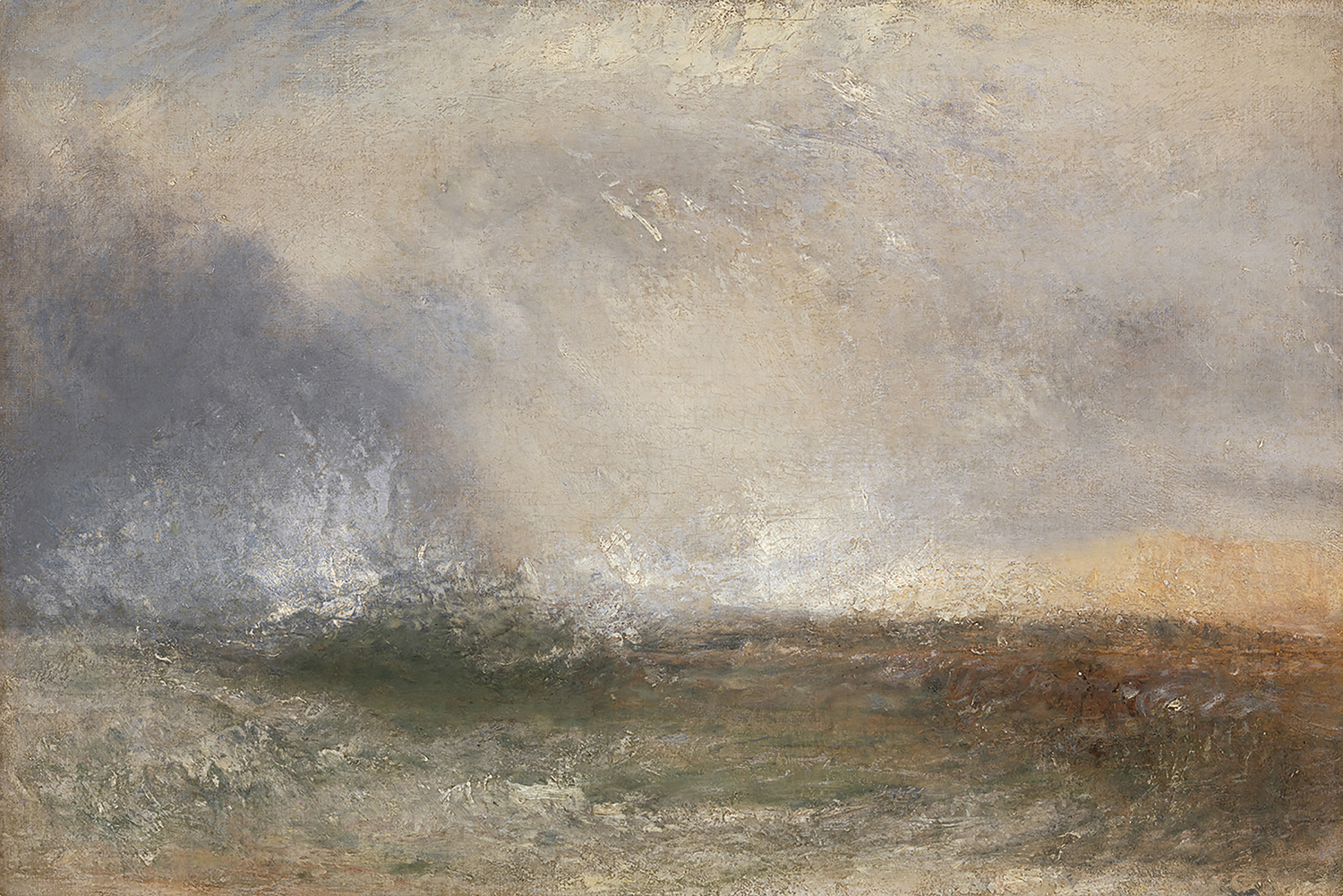 Stormy Sea Breaking on a Shore, c. 1840-45