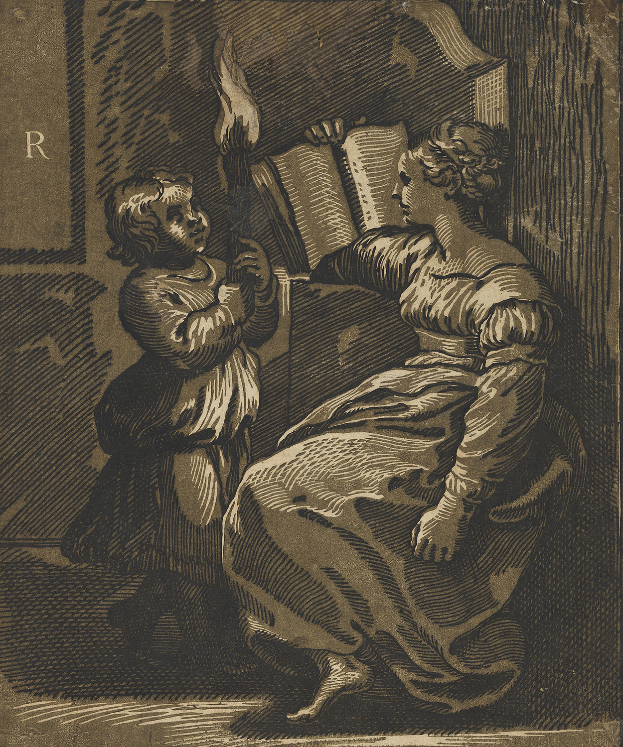 A Sybil Reading from a Book as a Young Child Holds a Torch, c. 1520-32