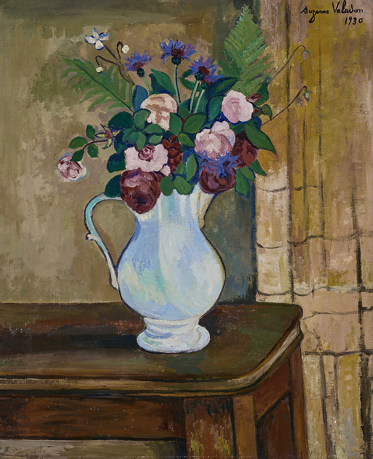 Bouquet de Roses, Bleuets et Fougeres (Bouquet of Roses, Cornflowers and Ferns, 1930