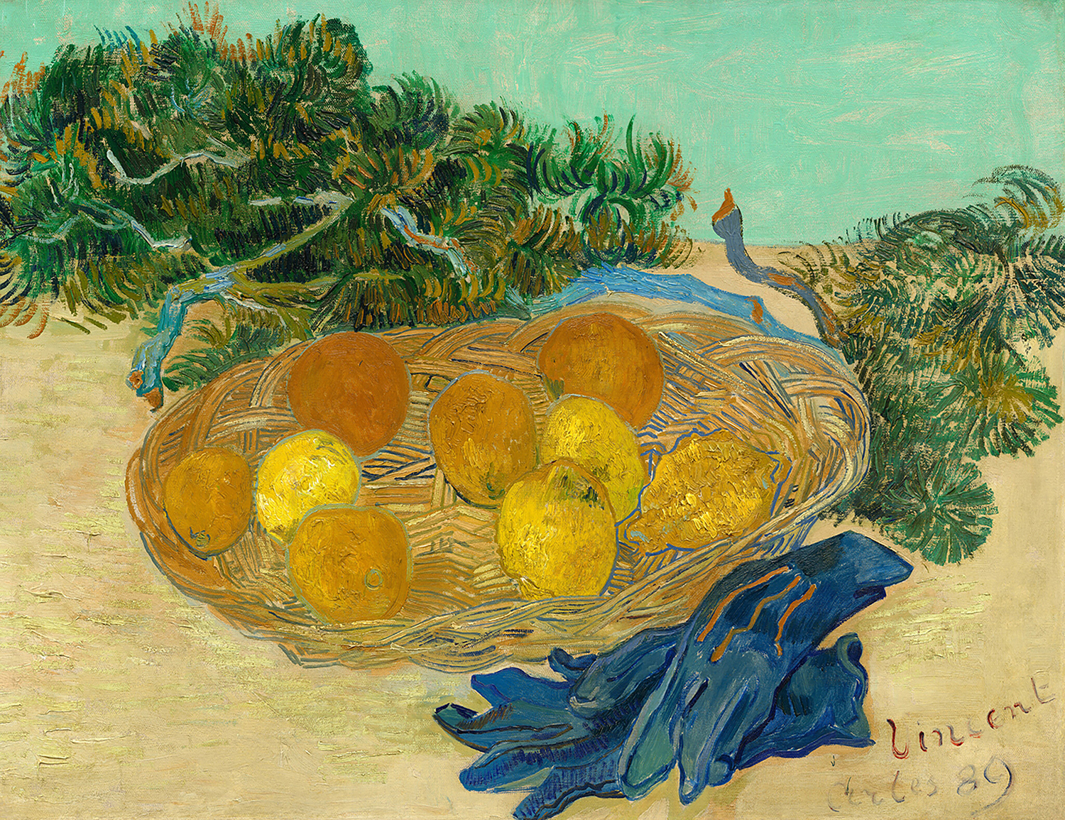 Still Life of Oranges and Lemons with Blue Gloves, 1889