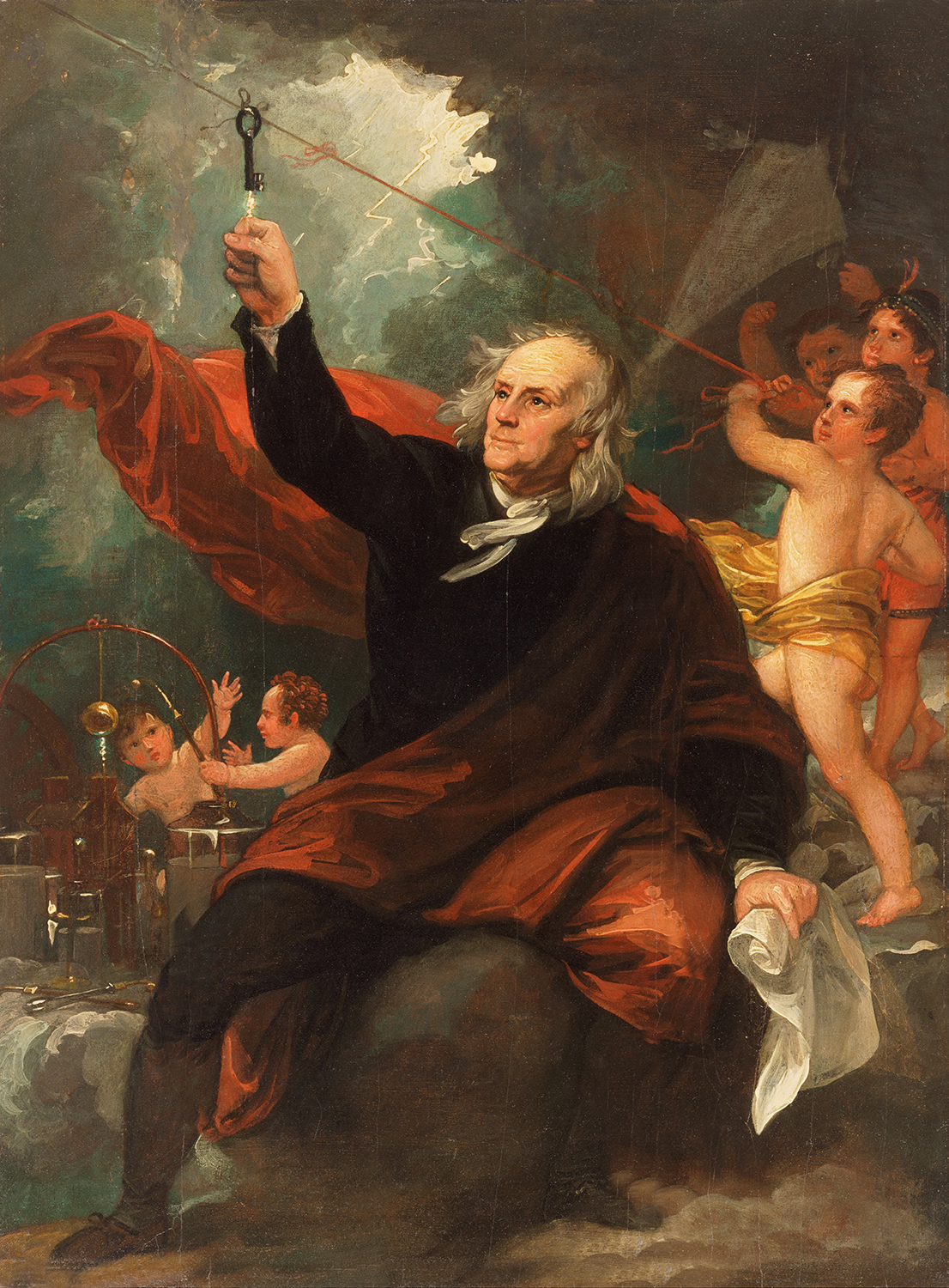 Benjamin Franklin Drawing Electricity from the Sky, c. 1816