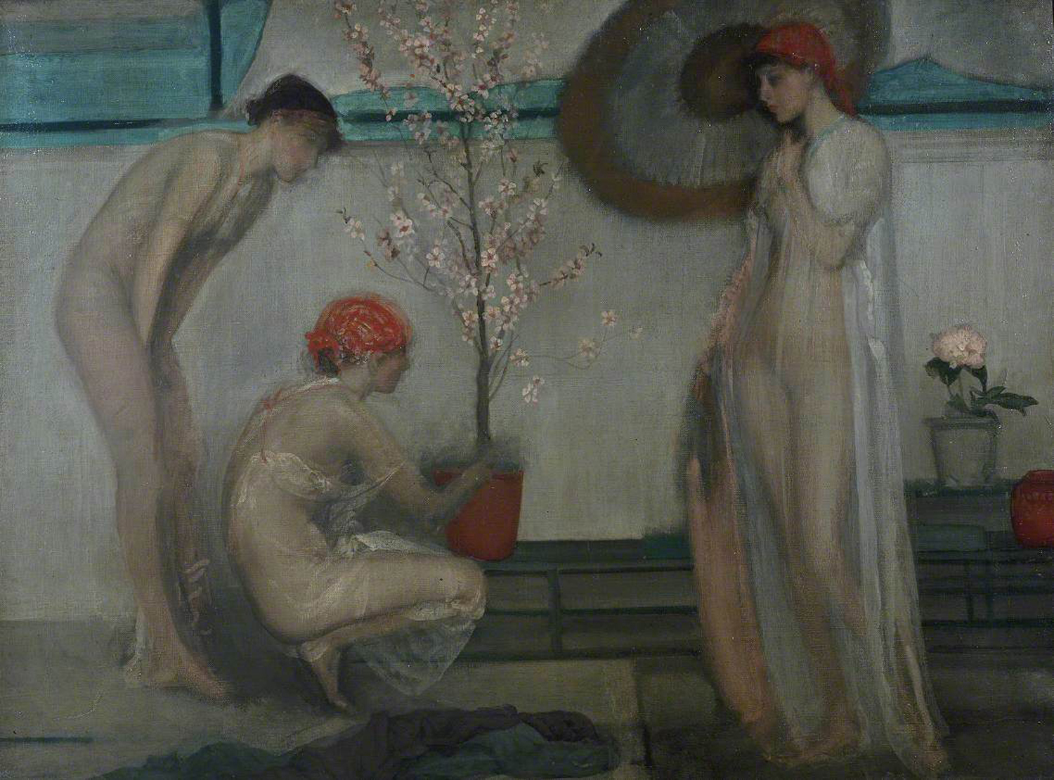 Three Figures, Pink and Grey, c. 1868-78