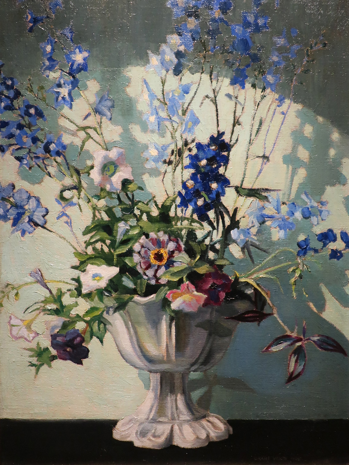 Delphiniums in a White Vase, 1929