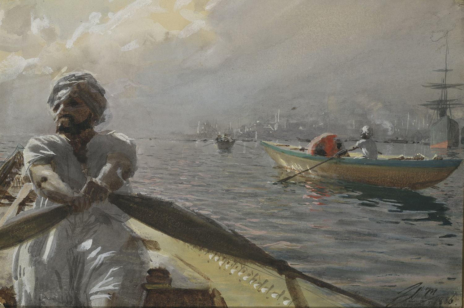 Turkish Boatman in the Constantinople Harbour, 1886