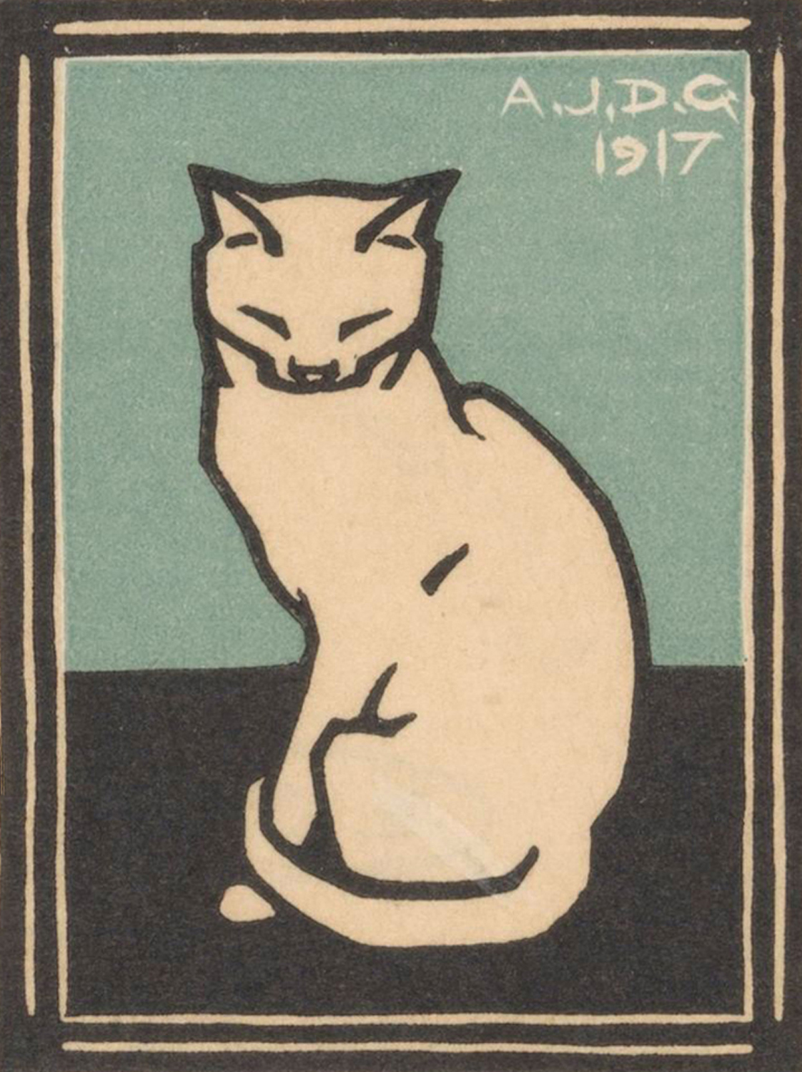 Cat Sitting with Eyes Closed, 1917
