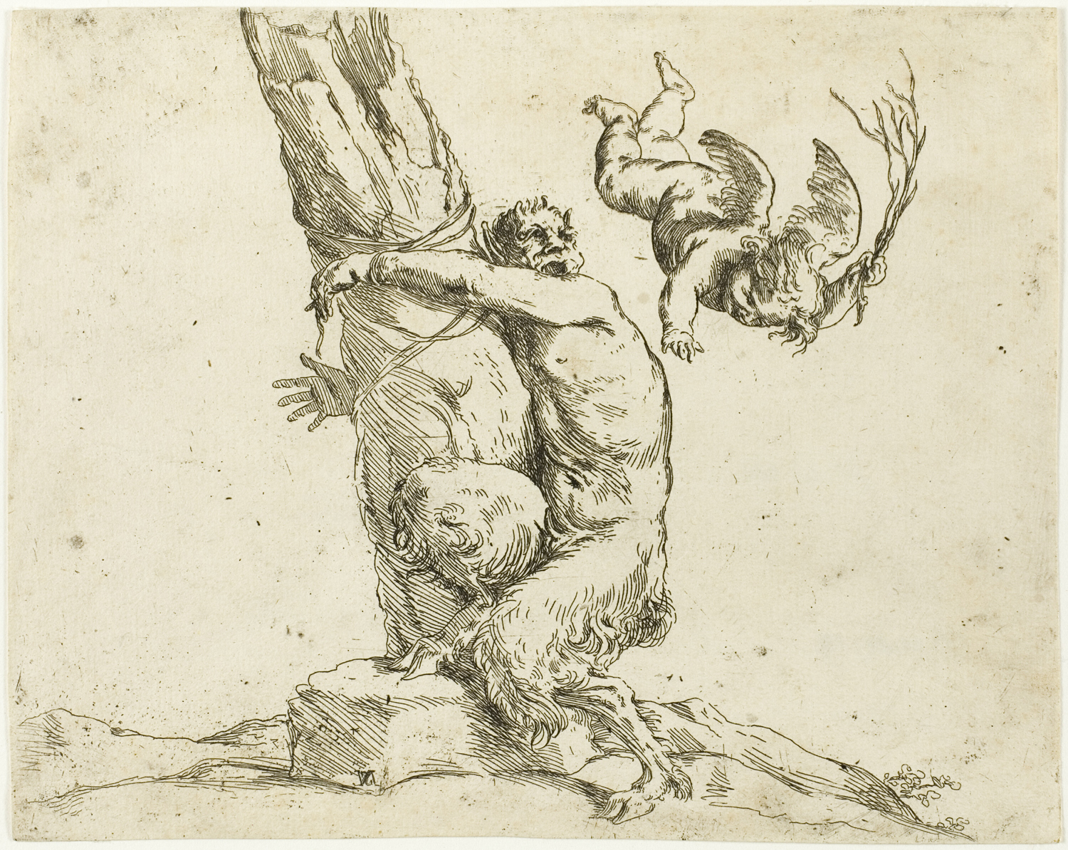Cupid Punishing a Satyr, 17th century