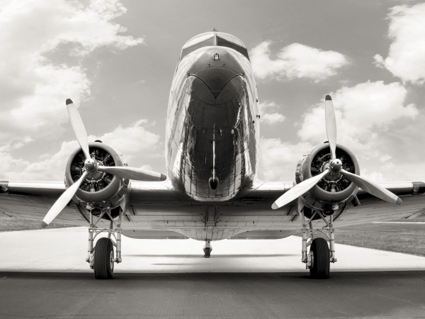 Vintage DC-3 in Air Field