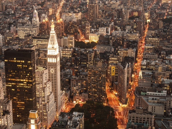 Aerial View of Manhattan with the the Flatiron Building, NYC