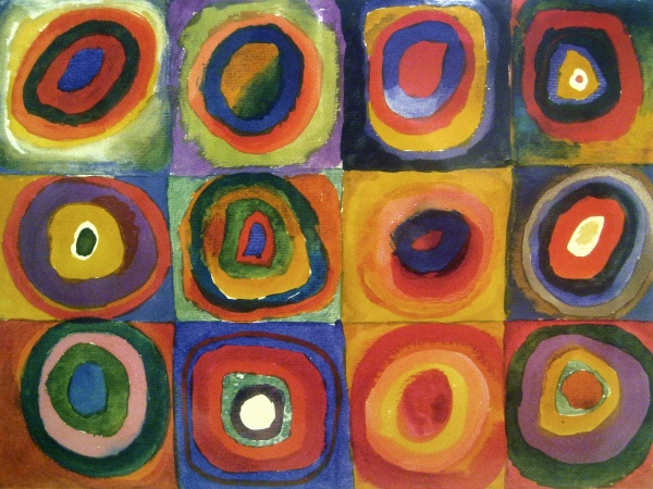 Squares with Concentric Circles (Farbstude Quadrate)