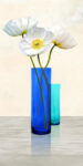 Poppies in Crystal Vases (Aqua II)